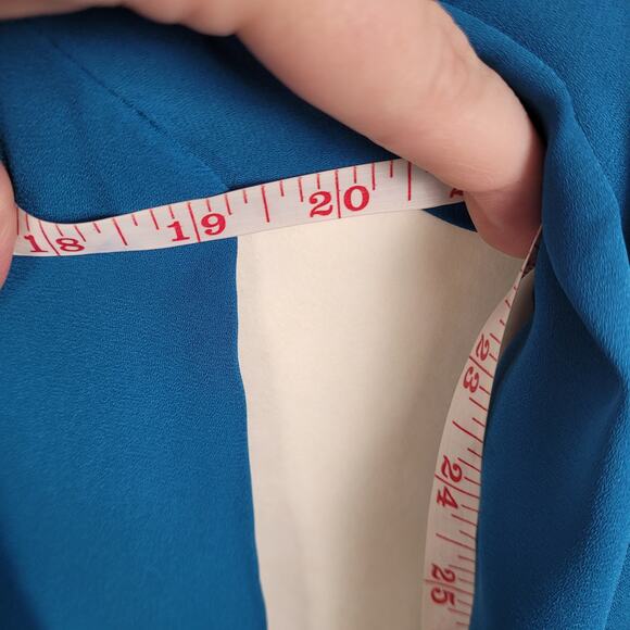 Atlein womens blue tie back long sleeved button up flowy tunic blouse size 4 - Picture 9 of 10